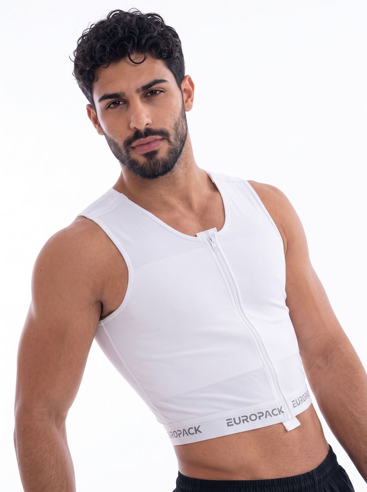 مشدّ التثدّي للرجال · سحّاب أمامي قصير — صورة 3